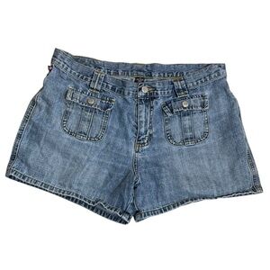 Ralph Lauren Vintage Y2K Women’s Jean Shorts Size 12 Blue Denim Polo Mid Rise